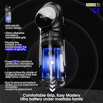 ★ワイヤレスタトゥーペン★新型マストアーチャーS 超高速充電　アートメイク／練習 Amazon.com: Mast Archer Cordless Tattoo Pen Machine, Rotary